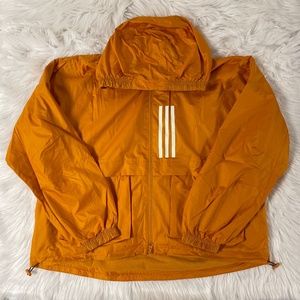 Adidas Sportswear Wnd.Rdy Womens Woven Jacket Orange White H18239 NEW Sz Large